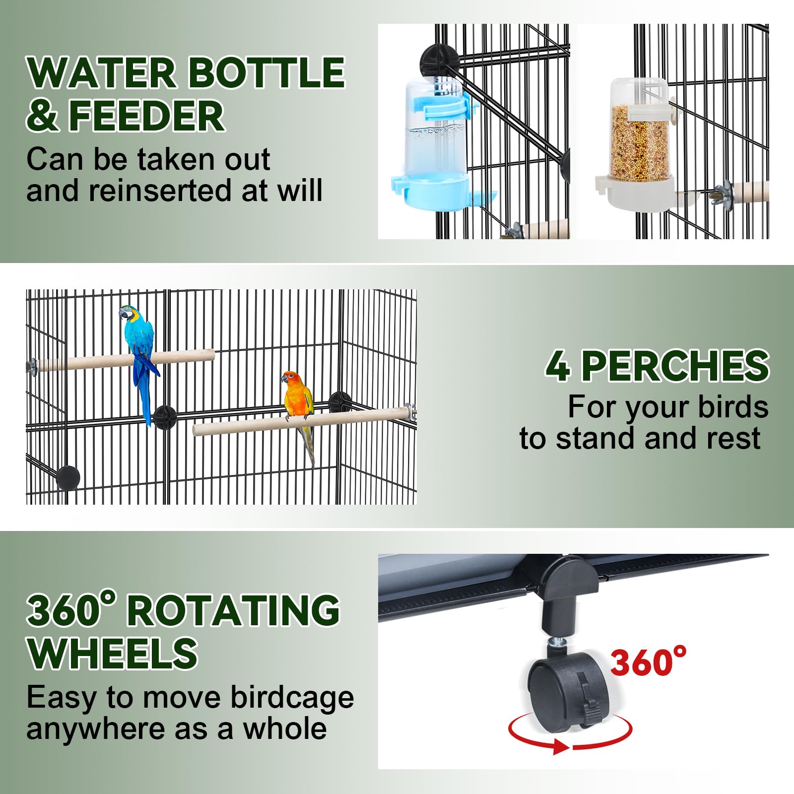 VISCOO botella de agua y comedero externos para alimentar sin molestia.