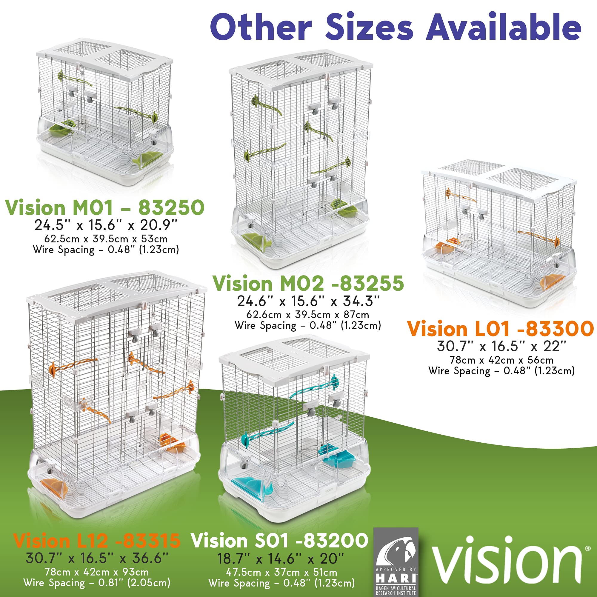 Vision M02 accesorios para aves múltiples, variedad de opciones para personalizar la jaula