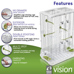 Vision M02 defensa-residuos-base-profunda, mantiene desechos dentro y facilita limpieza