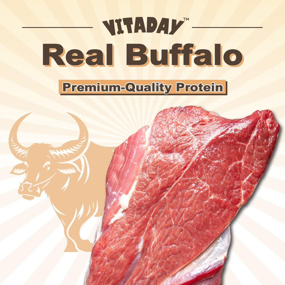 Vitaday búfalo ingredientes-limitados opción limpia para perros sensibles.