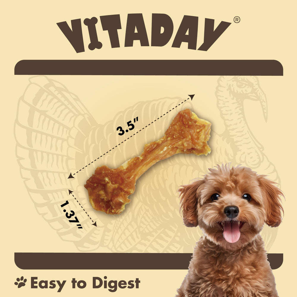 VITADAY Tendones de pavo para perros: textura fibrosa para masticación prolongada.