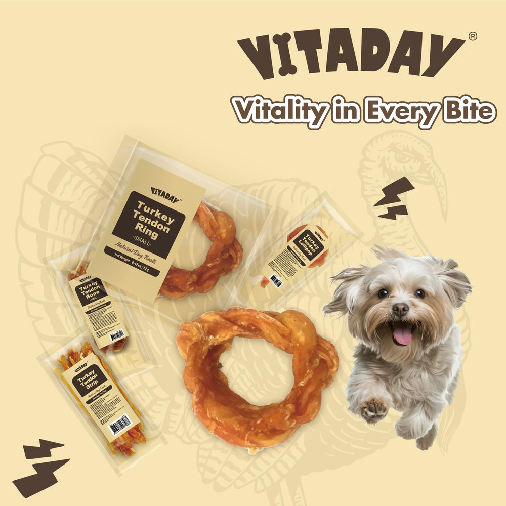 VITADAY tendones de pavo para perros, sin granos, opción hipoalergénica