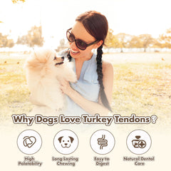 VITADAY Tendones de pavo para perros: sin granos, ideal para estómagos sensibles.