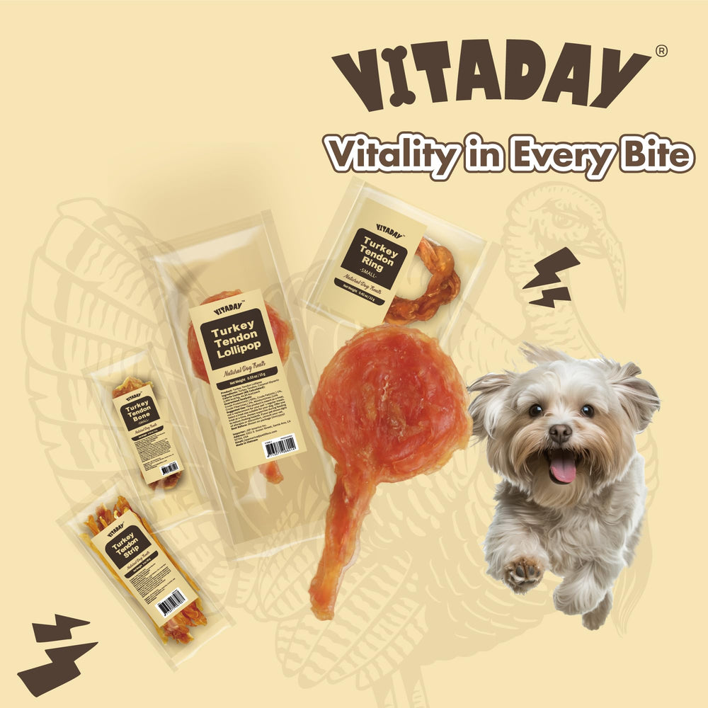 VITADAY tendones-pavo-lollipop-sin-alergenos, sin aditivos para sensibilidades.