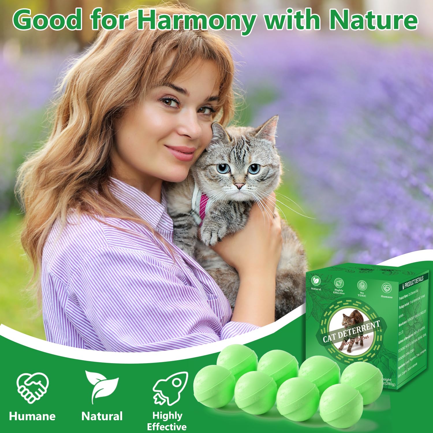 VITAFOR Deterrente para Gatos: paquete de 10 bolas para uso prolongado.