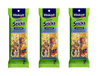 Vitakraft lote de 6 palitos crujientes en variedad para conejos y cobayas, estimulan masticación natural.