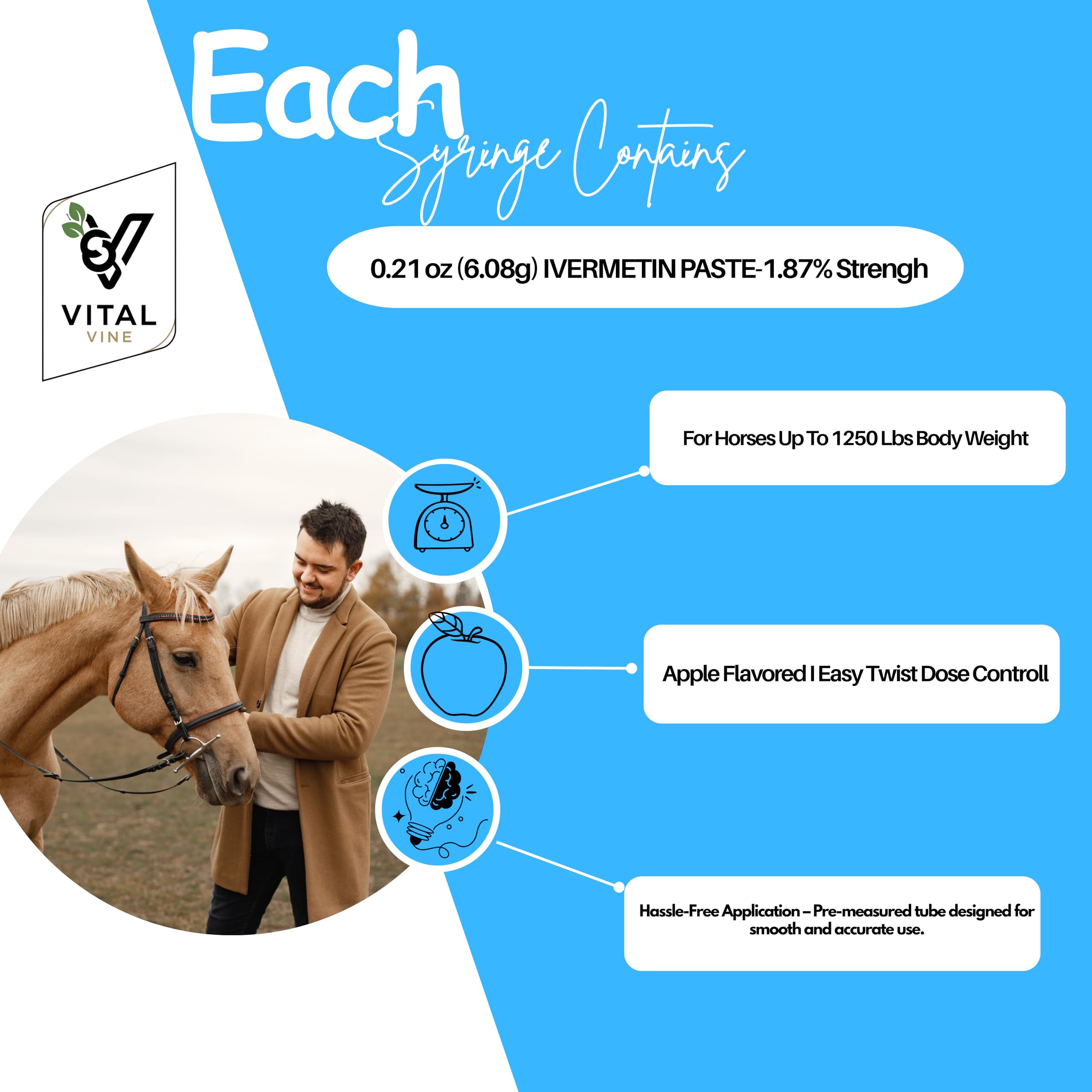 Vital Vine Ivermectina Paste dosis basada en peso para caballos