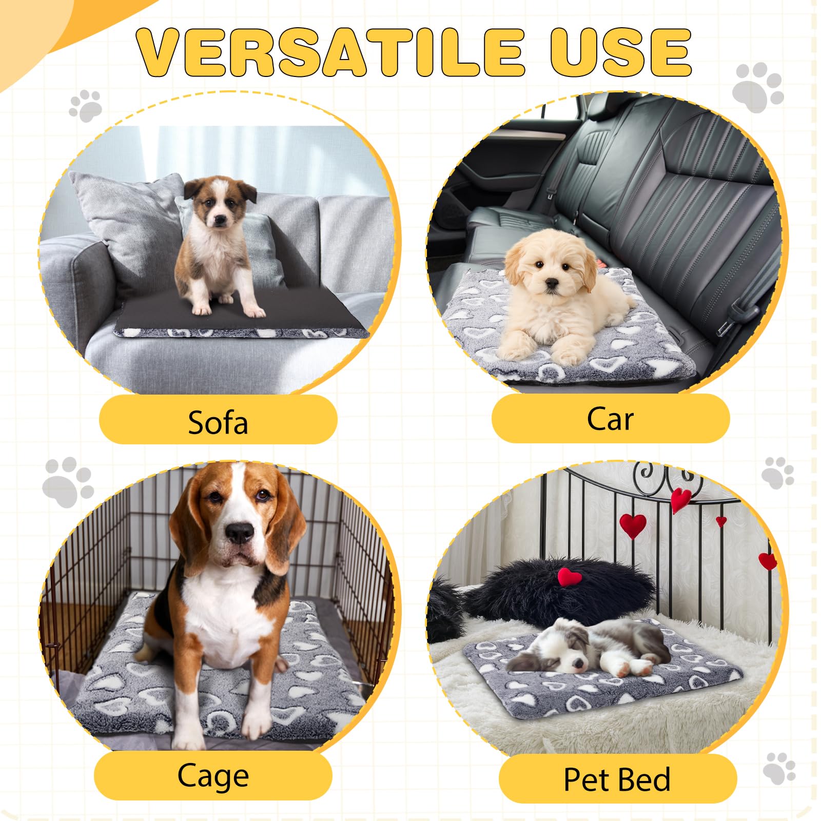 VitalCozy paquete de 3 piezas, camas suaves para mascotas
