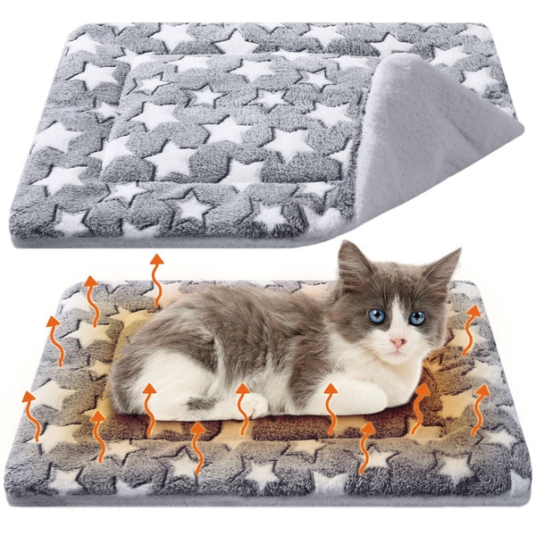 VitalCozy doble pack cama gato auto calentante con tejido suave para dormir cómodo