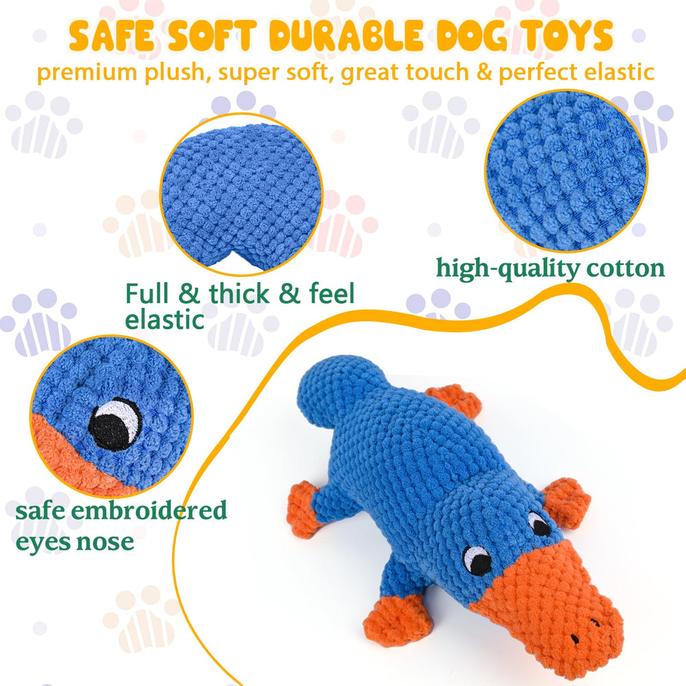 Detalle de costuras reforzadas en el peluche para masticadores fuertes.