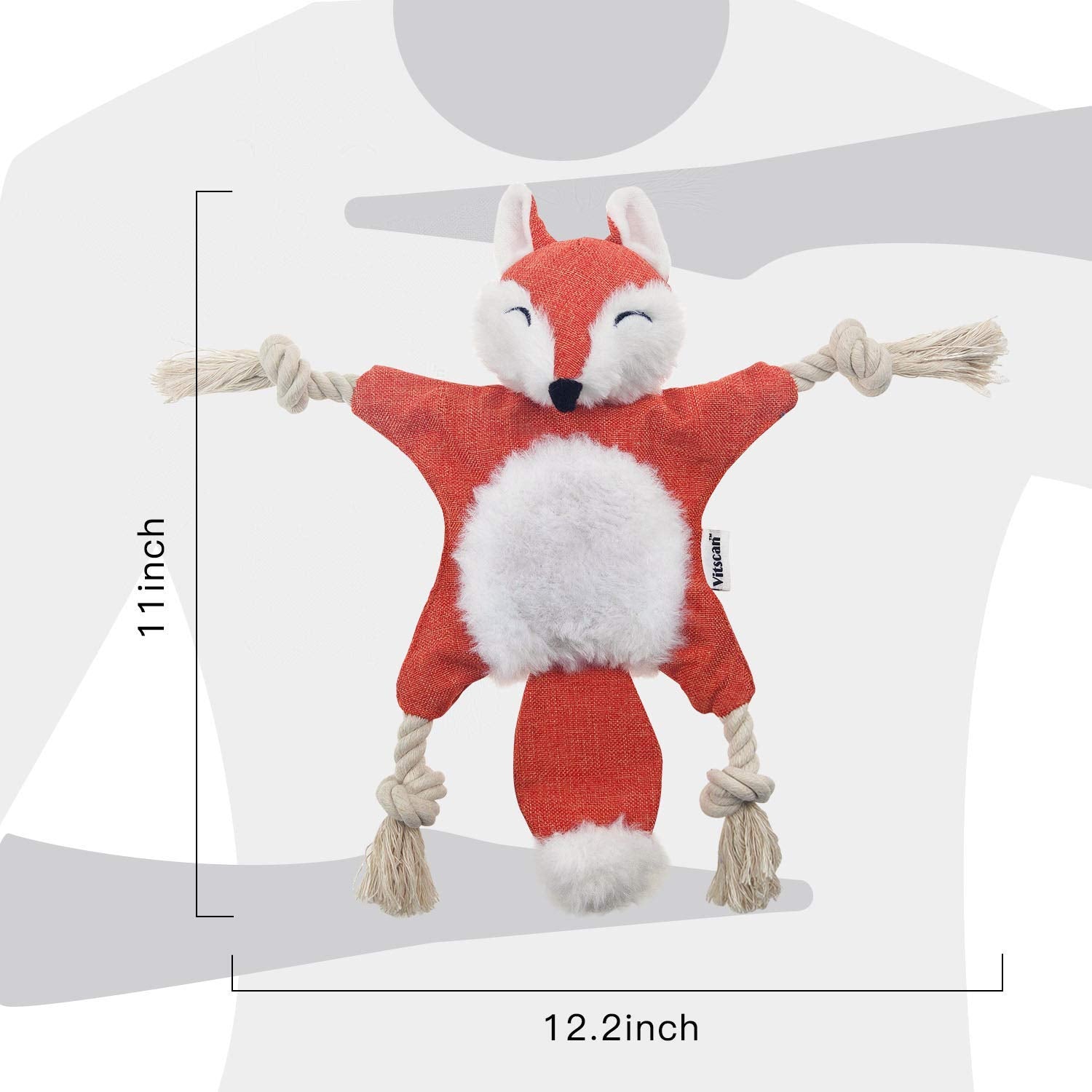 Zorro de peluche resistente, diseño duradero para morder