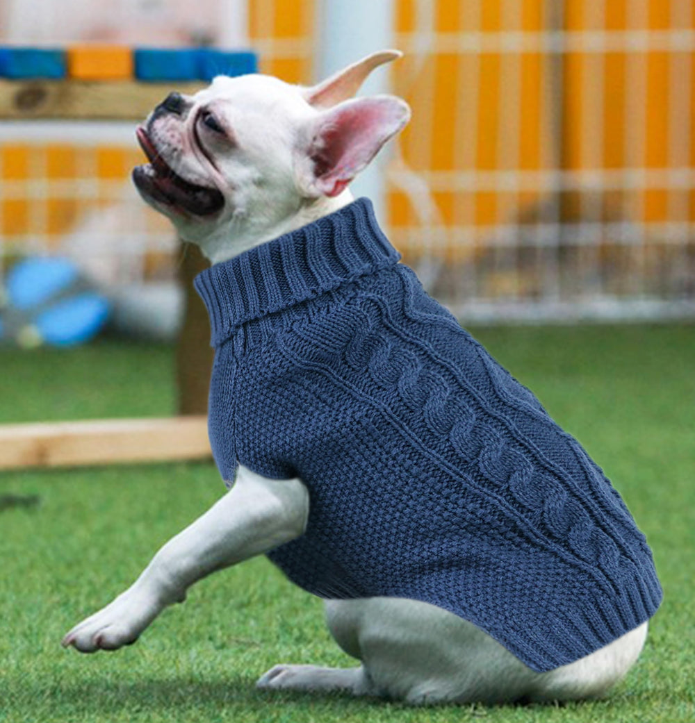 Cuello tortuga en suéter Viunimo para perros pequeños, ideal para climas fríos.