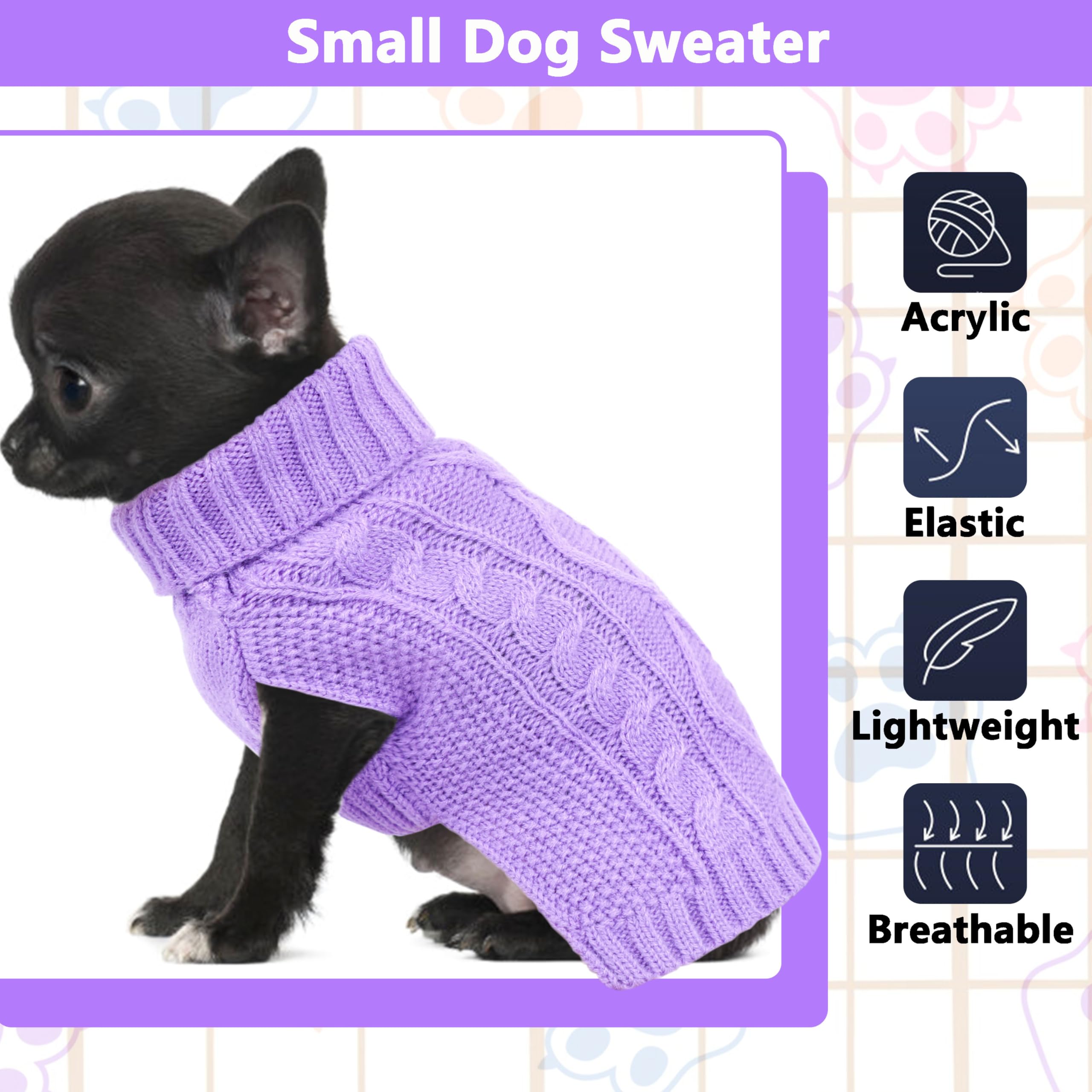 Viunimo sueter rosa claro para perro pequeño, cómodo y fácil de poner