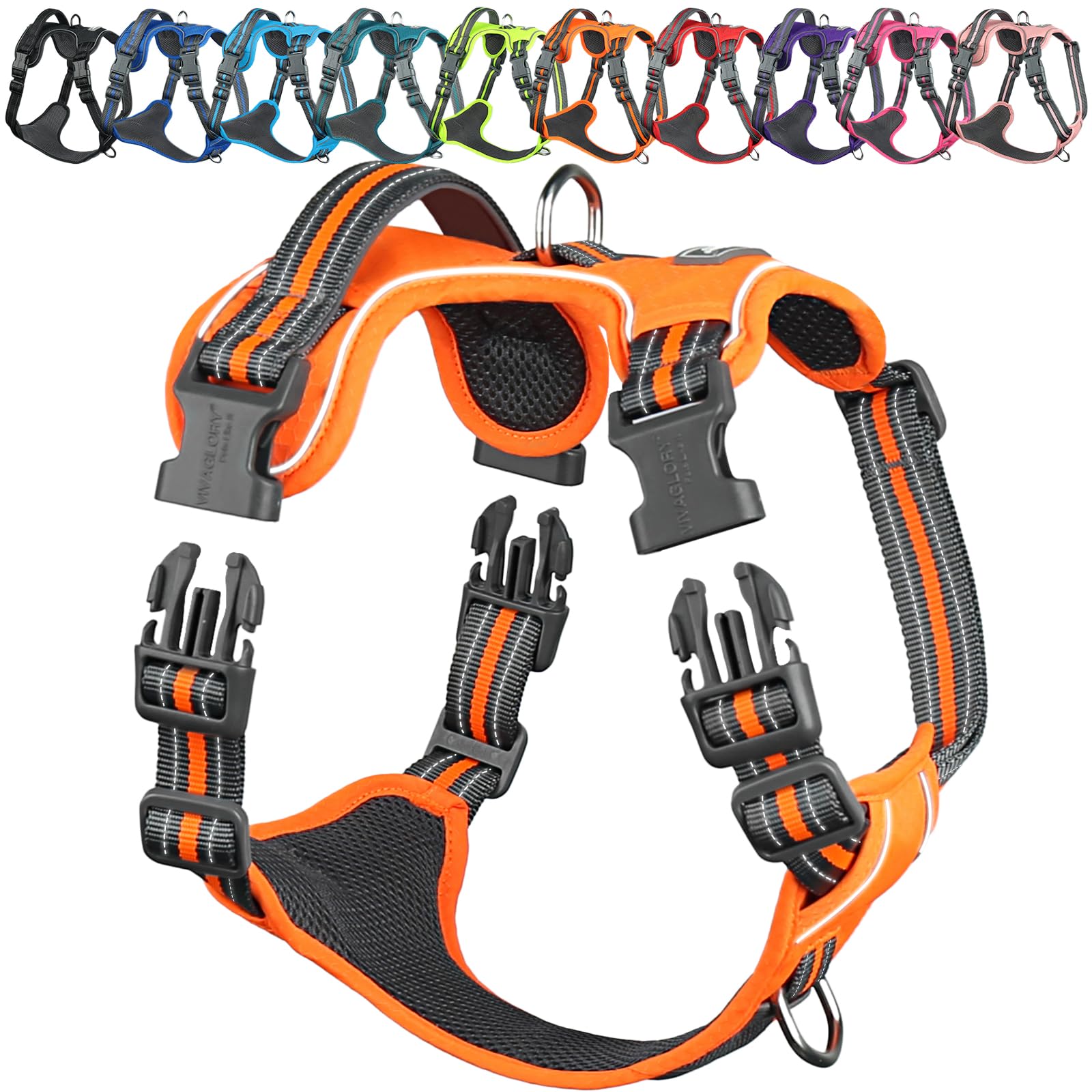 Arnés VIVAGLORY EaseWalk con gancho frontal para entrenamiento y control suave.