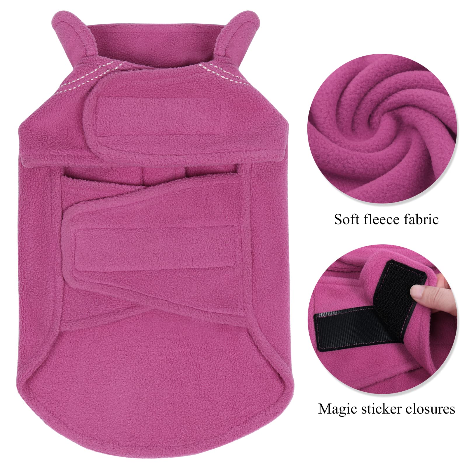 Capa de perro VIVAGLORY con orificio para correa y cremallera doble para control.