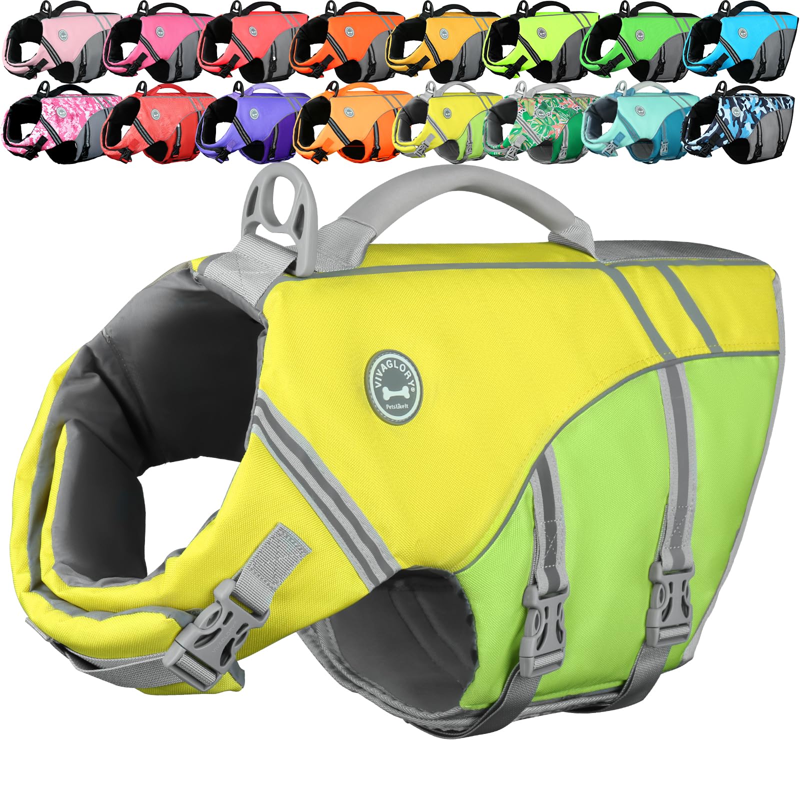 Chaleco VIVAGLORY con cuello amplio para libertad de movimiento al nadar.