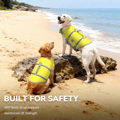 Chaleco para perro VIVAGLORY con asa superior para rescate fácil fuera del agua.