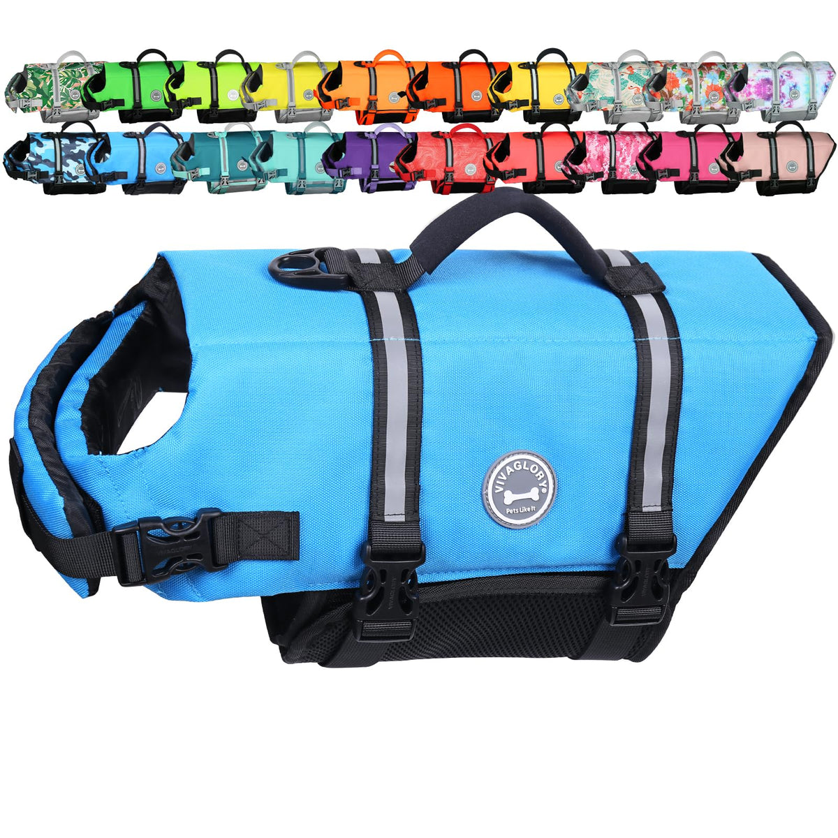 Chaleco salvavidas VIVAGLORY con asa para levantar al perro