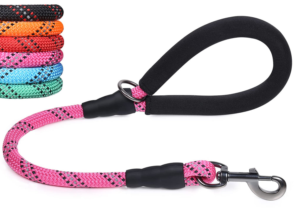 VIVAGLORY correa corta para perro rosa, ideal para paseos seguros junto a ti.