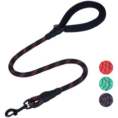 VIVAGLORY Rope Dog Leash con mango acolchado para un control cómodo durante paseos.
