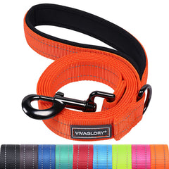 Correa VIVAGLORY Dailyx, doble nylon, 6 pies, naranja, ideal para paseos diarios.