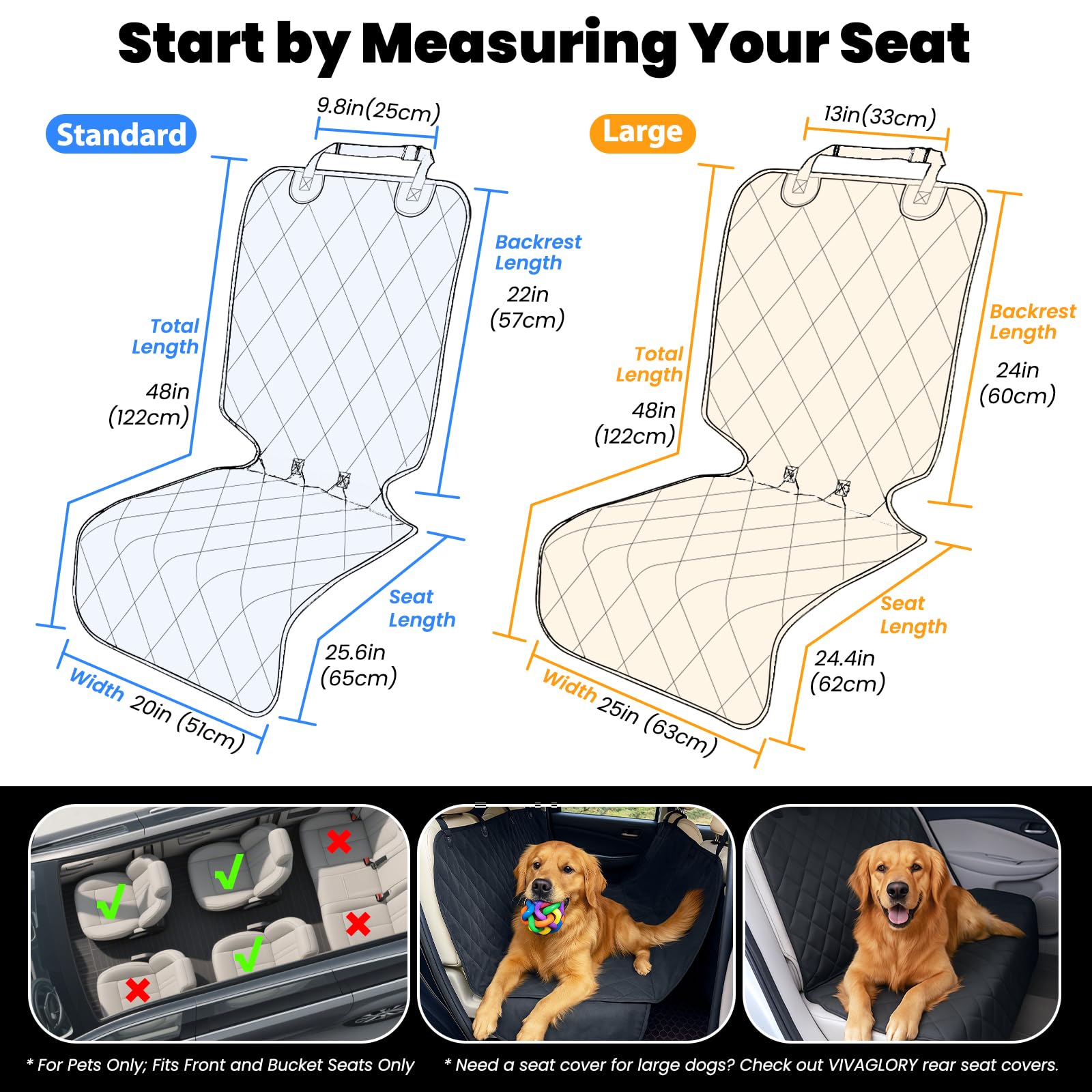 Protector de asiento VIVAGLORY, diseño compacto para almacenamiento cuando no se usa.