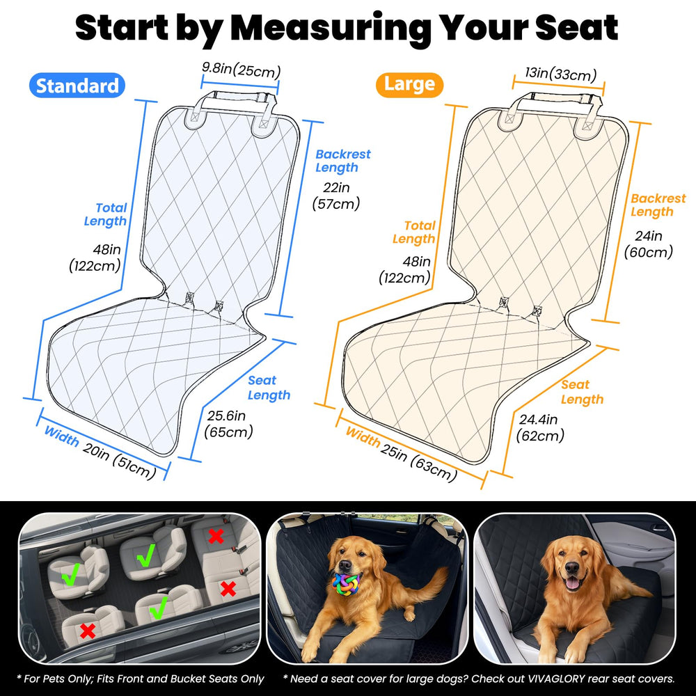 Protector de asiento VIVAGLORY, diseño compacto para almacenamiento cuando no se usa.