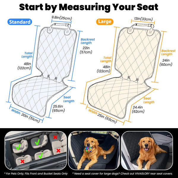 Protector de asiento VIVAGLORY, diseño compacto para almacenamiento cuando no se usa.