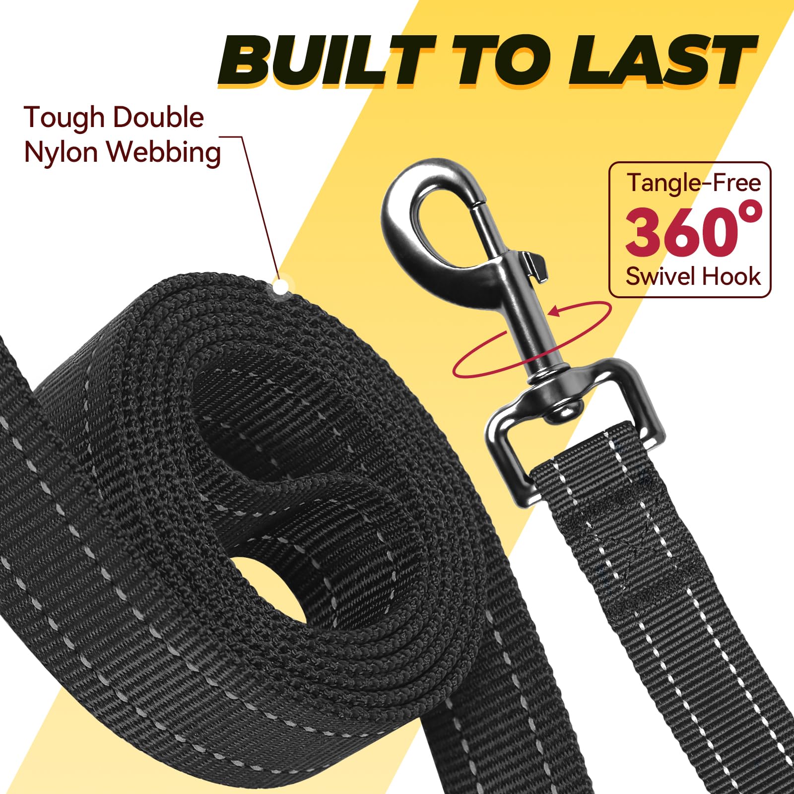 Longitud de 6 pies, ideal para perros medianos y grandes.