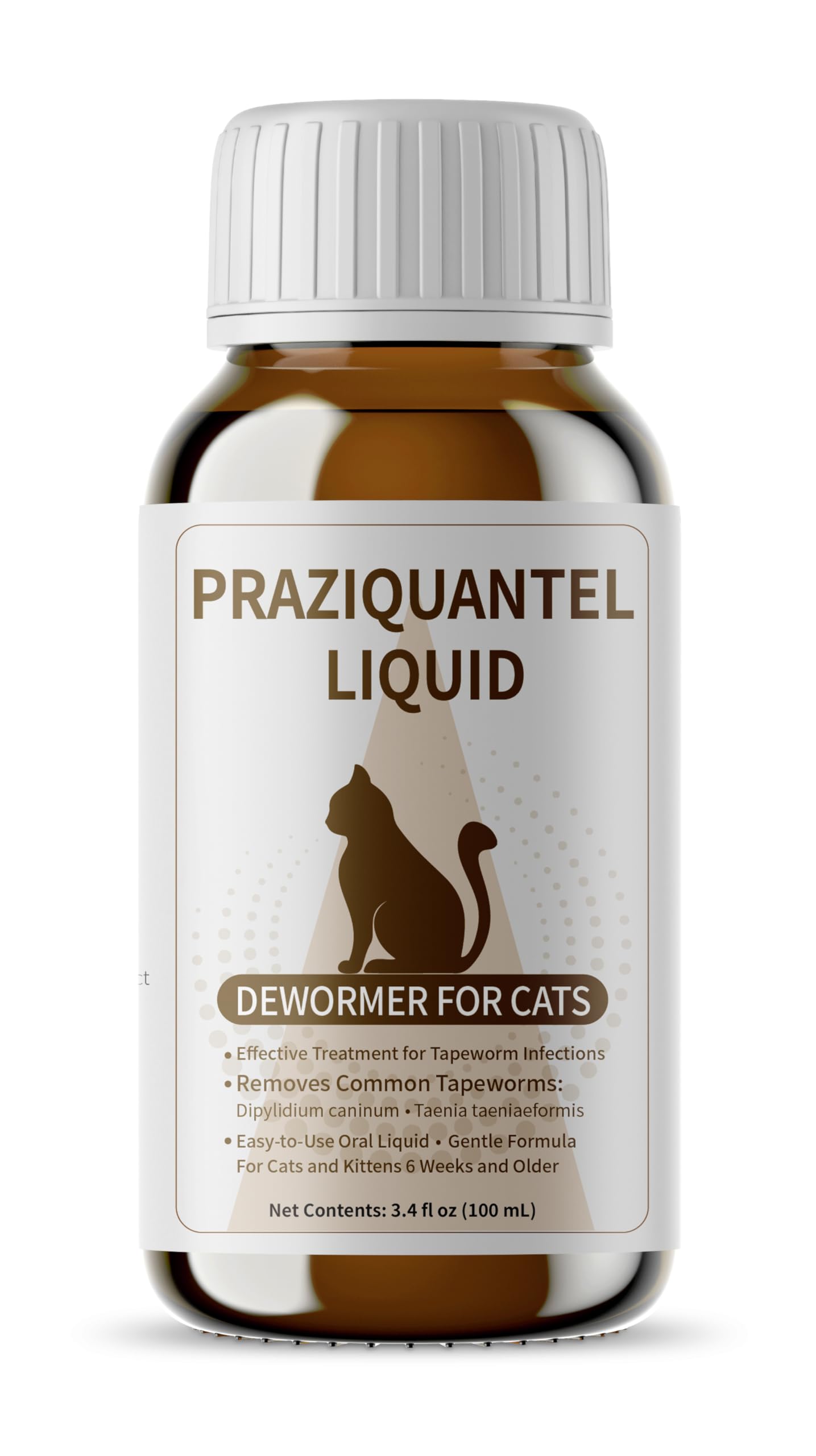 VivelysZoa Praziquantel 0.5% en botella para apoyo intestinal en gatos.
