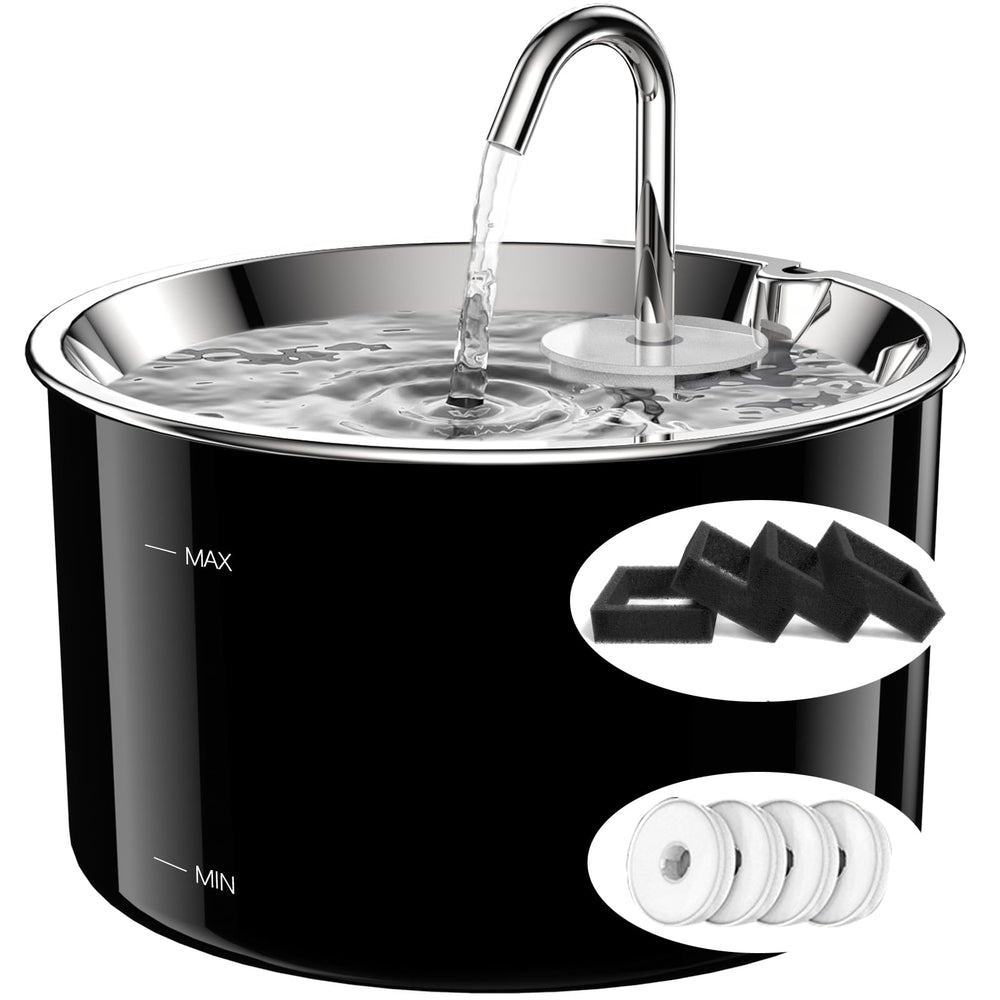Bebedero VIVIDORAMA para gatos en acero inoxidable, fácil de limpiar y con gran capacidad.