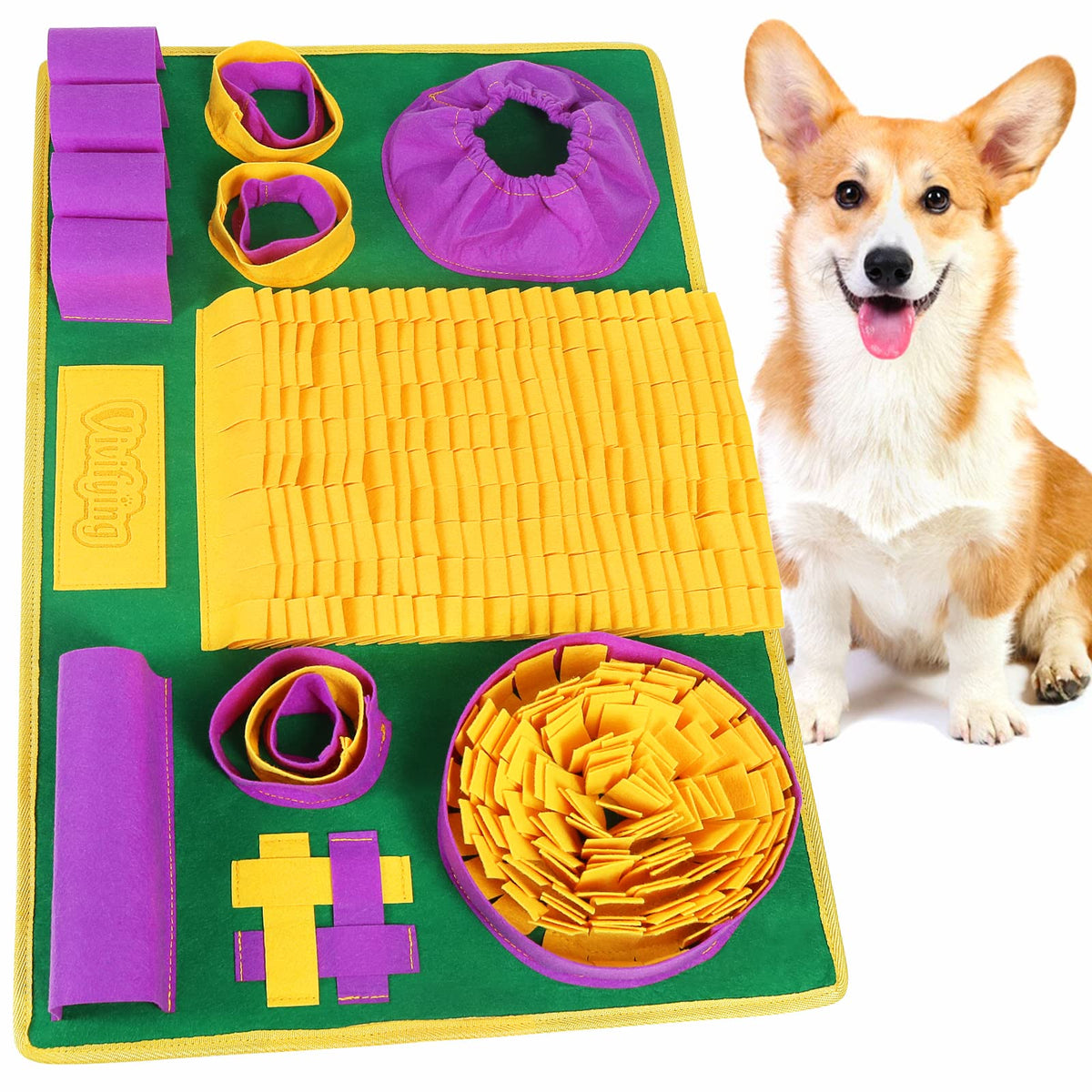 Alfombra de olfato Vivifying para perros con premios ocultos