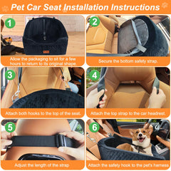 Vivifying asiento coche para perros, correa de seguridad y enganche para mayor seguridad.