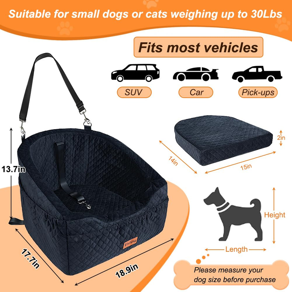 Vivifying asiento coche para perros, desmontable y convertible en cama para casa.