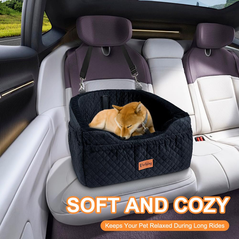 Vivifying asiento coche para perros, dimensiones 18,9 por 17,7 pulgadas para pequeños y medianos.