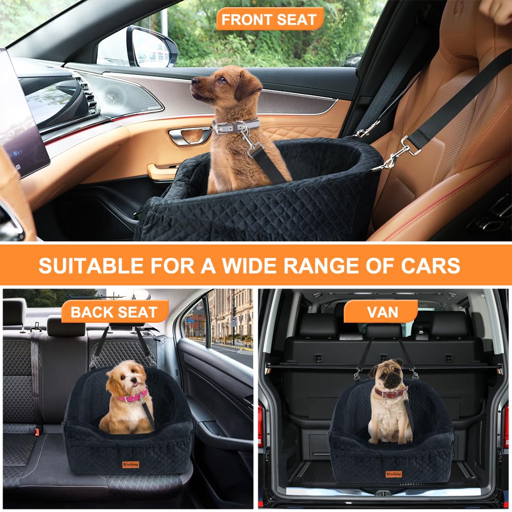Vivifying asiento coche para perros, tapizado suave y cojín de alta densidad para confort.