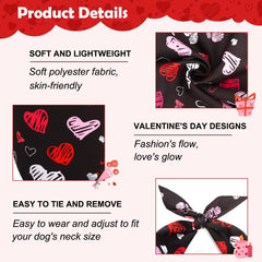 Juego de dos bandanas Vivifying para perros con diseño Valentín