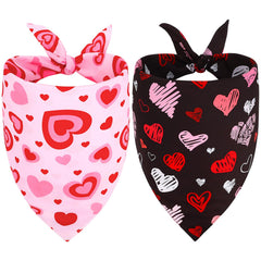 Bandana Vivifying para perro con corazones en triángulo, reversible para fotos festivas
