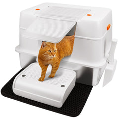 Vivifying caja-arena-xl con tapa lateral, control de olores y limpieza más fácil.