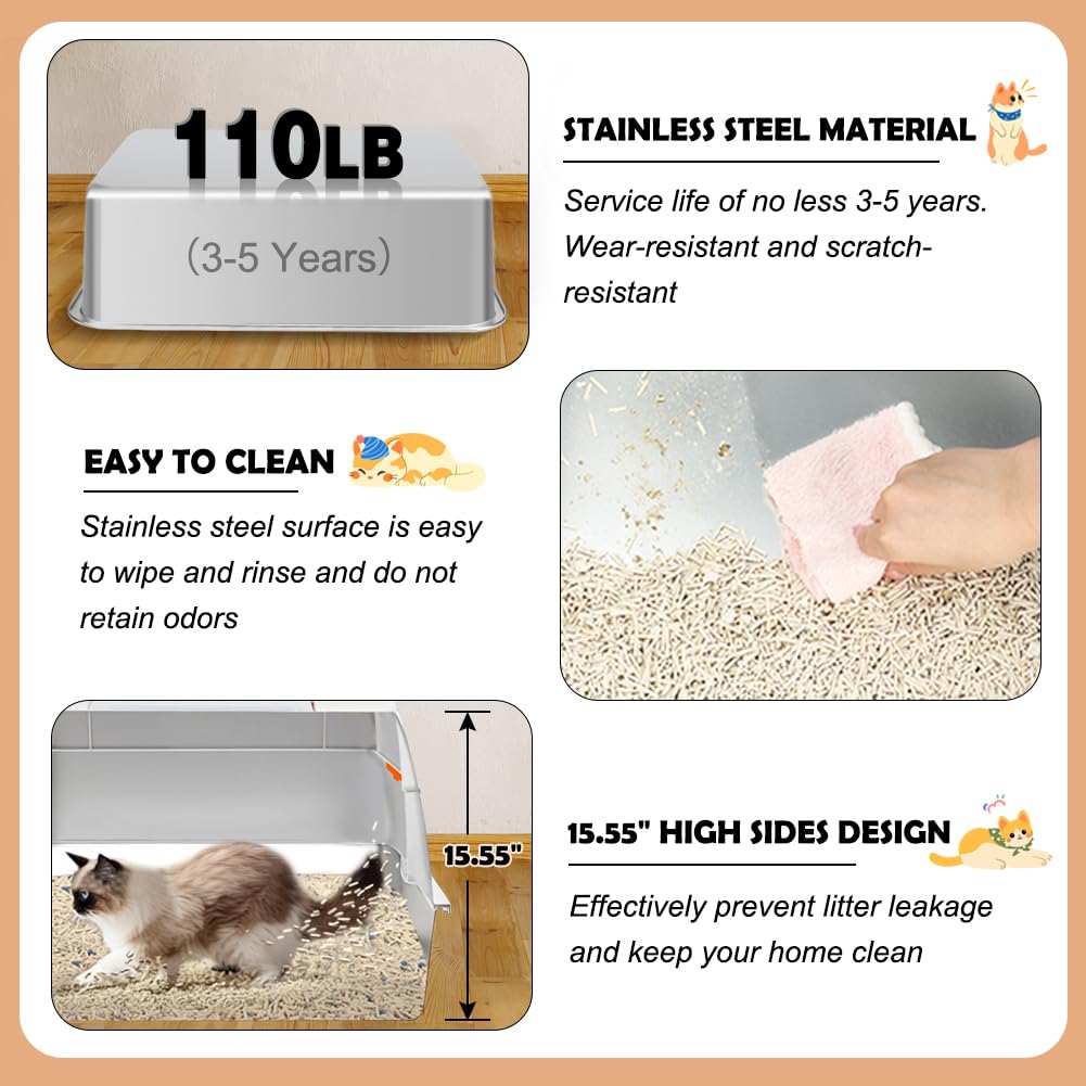 Vivifying caja-arena-xl dimensiones amplias, ideal para gatos grandes.