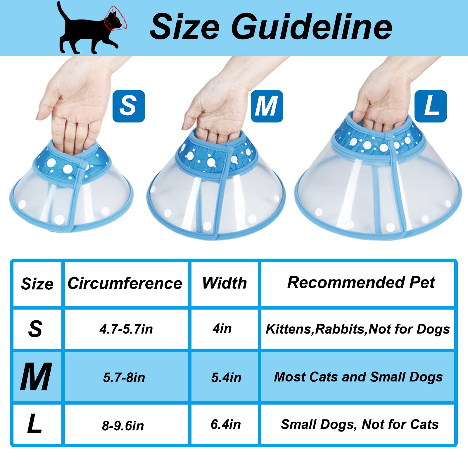 Cono Elizabethano Vivifying diseñado para cachorros, azul