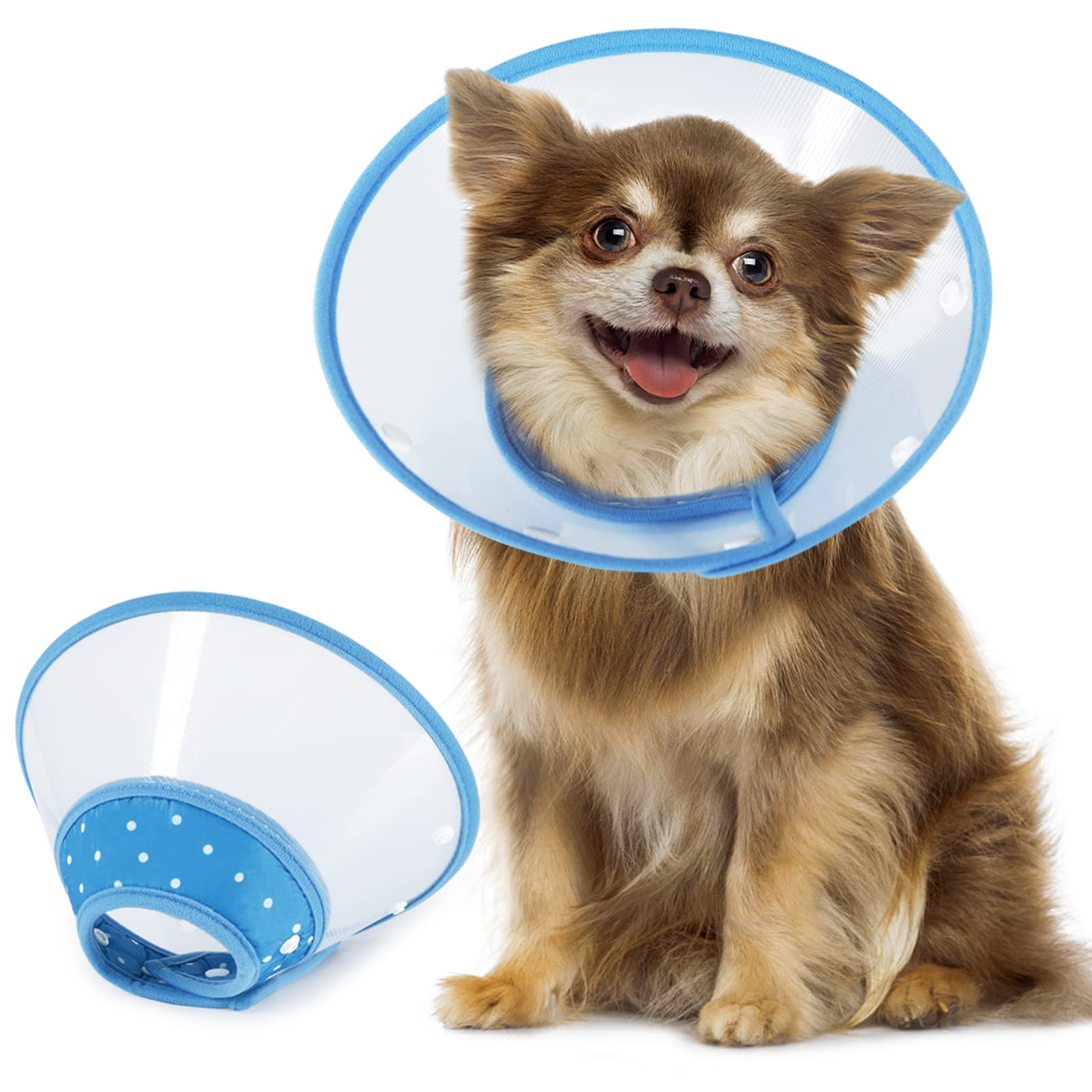 Cono Vivifying para perros pequeños ajustable 8-9.6 pulgadas, cómodo y ligero.