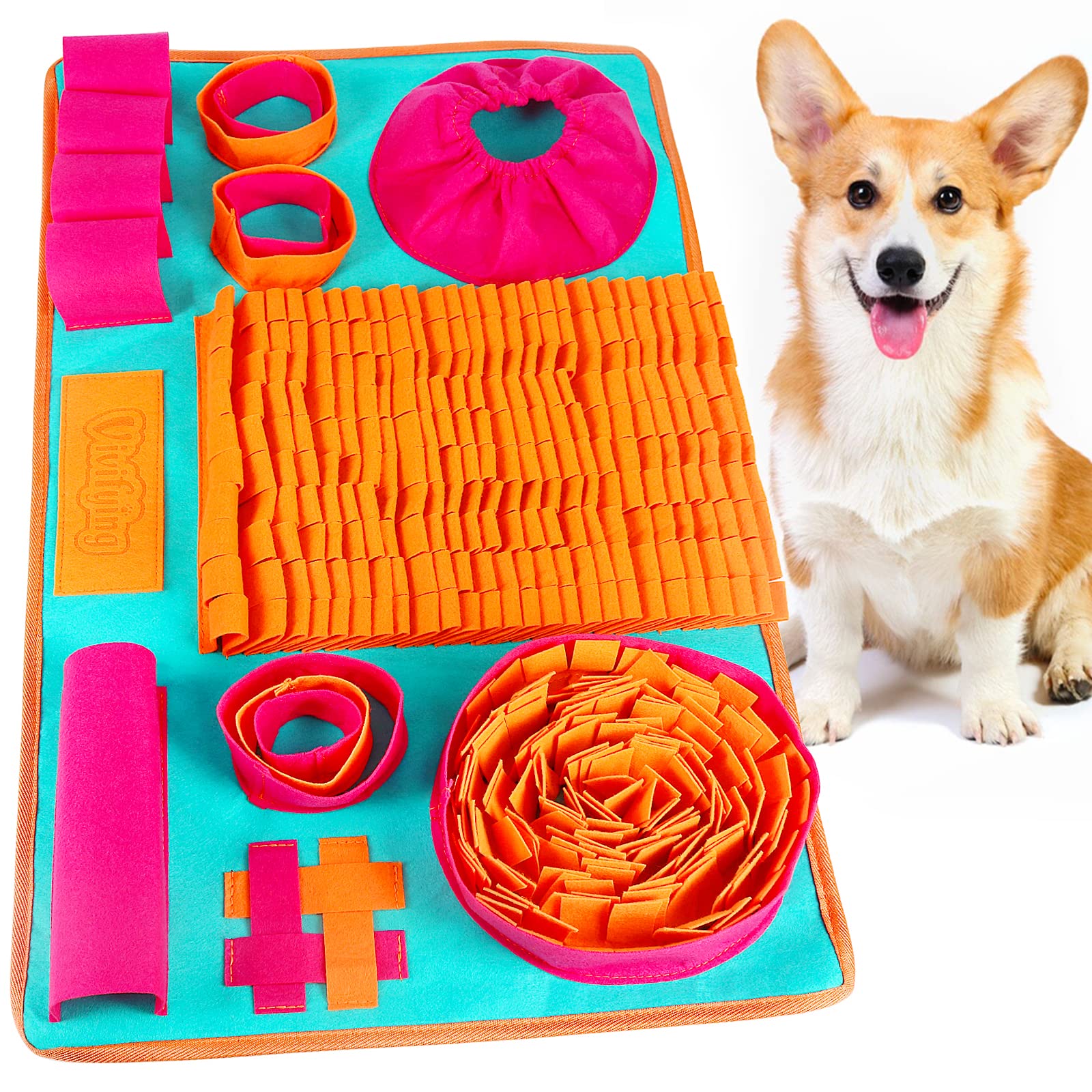 Vivifying Snuffle Mat: dimensiones 26x16, ideal para perros pequeños y gatos.