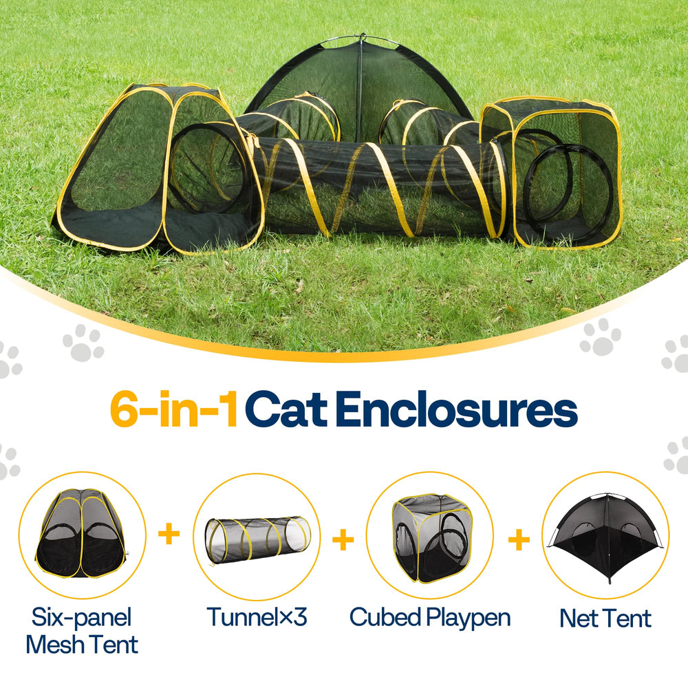 VIVOHOME estructura duradera para jaula de gato con malla resistente.
