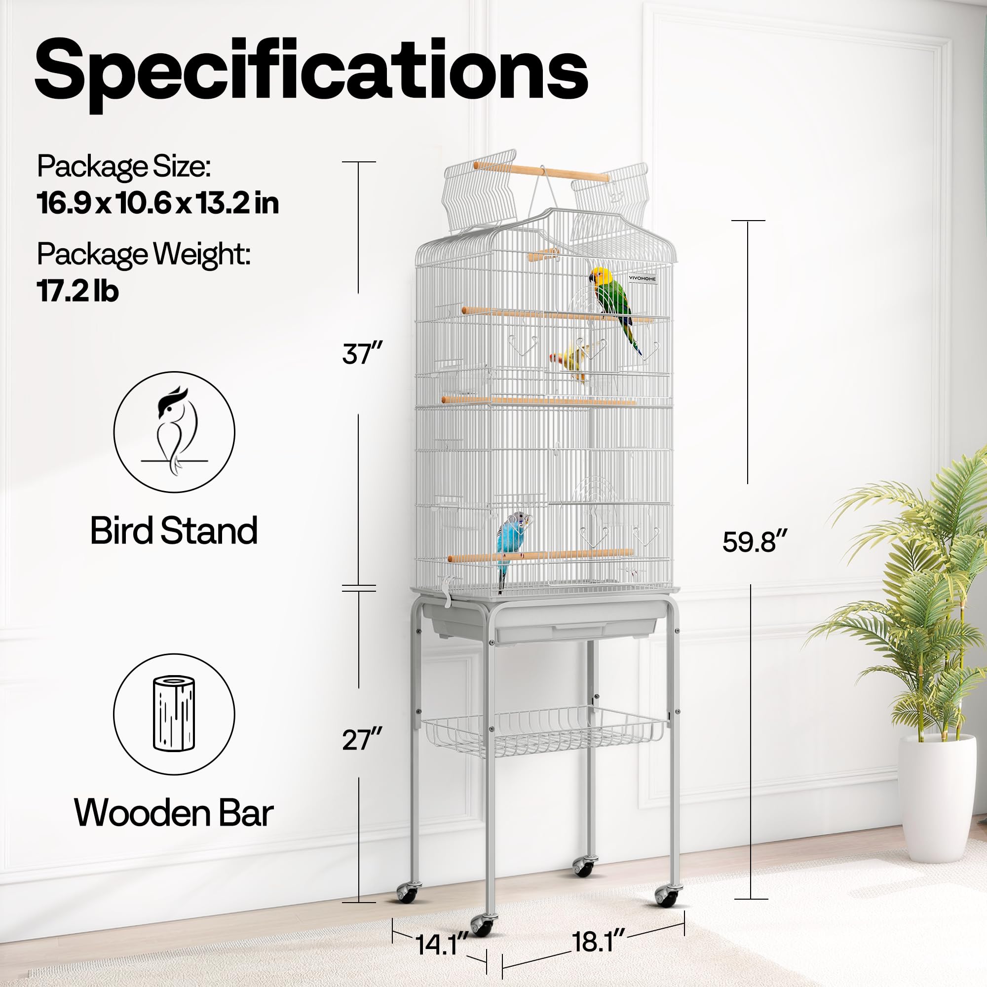 VIVOHOME accesorios incluidos: cuatro perchas, cuatro tazones y un columpio.