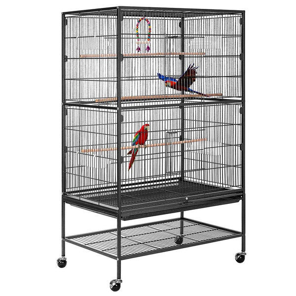 VIVOHOME jaula de hierro forjado de 53 pulgadas, vista frontal elegante para aves