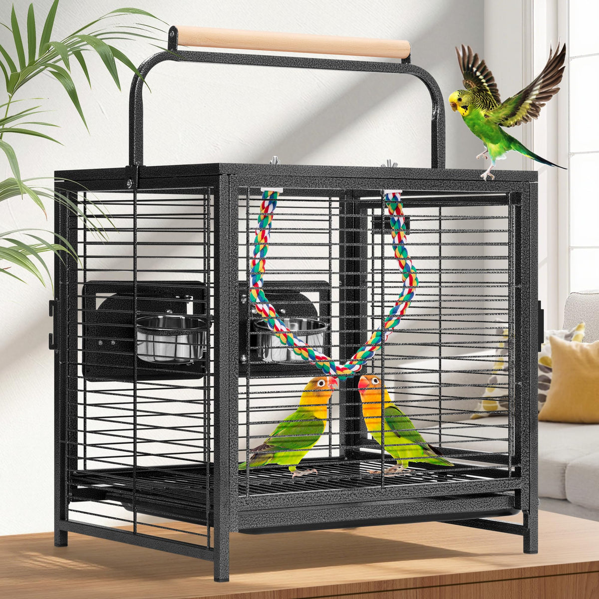 Jaula de transporte VIVOHOME para aves, ideal para viajes breves.