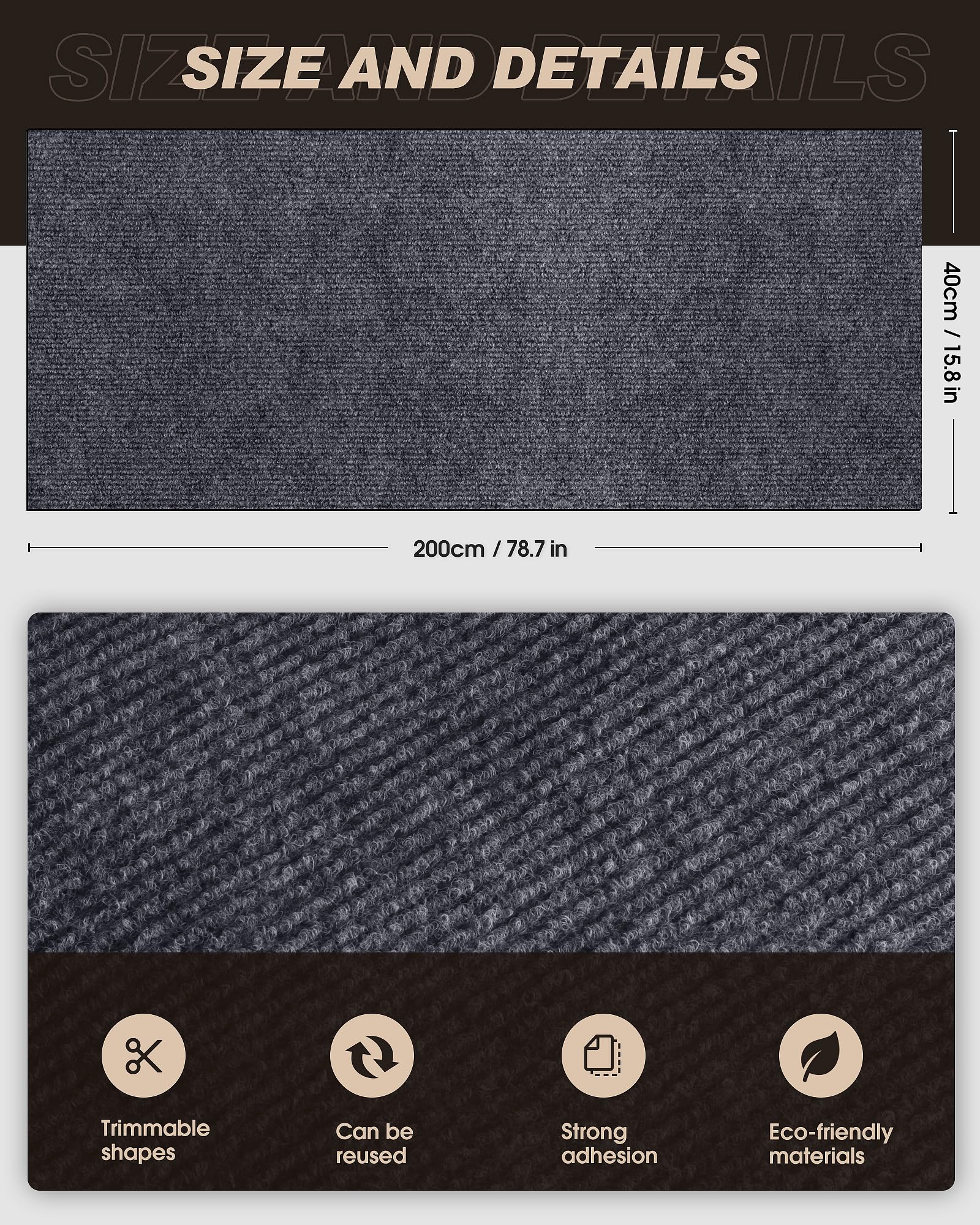 Diseño recortable de Vivoyan; ajuste preciso para muebles y escaleras de gato.