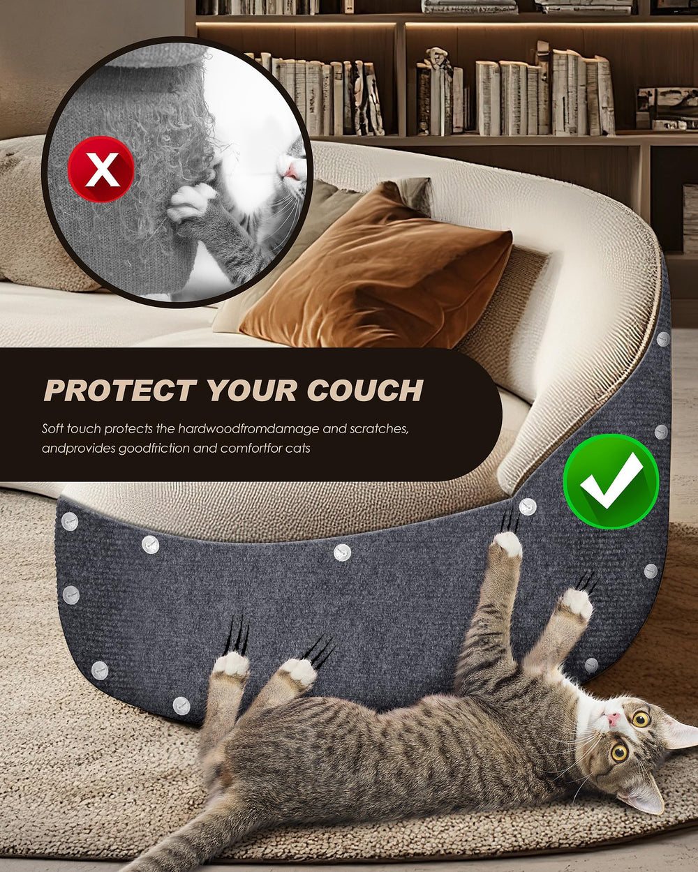 Protector Vivoyan para árbol para gatos y sofás; protección combinada sin perder estilo.