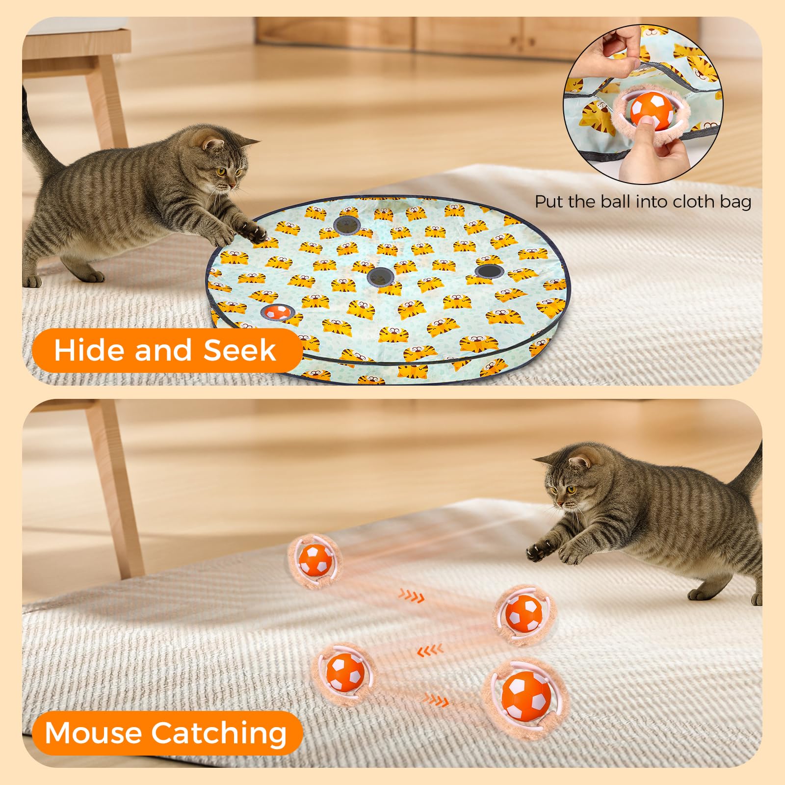 VIWIK Gato Juguete Recargable USB para juego continuo y seguro.